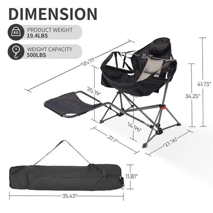 Hammock camping chair with a maximum weight capacity of 450 lbs, swing chair with pedals